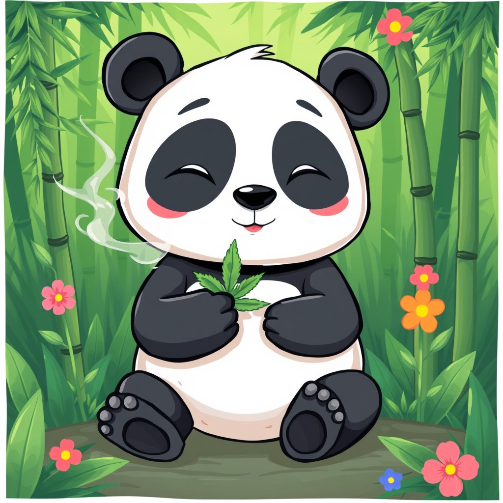 Whimsical Panda Illustration: A Playful Take on Relaxation