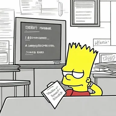 In the cartoon, the teacher gave Bart Simpson a rebuke for his mischievous behavior in class.