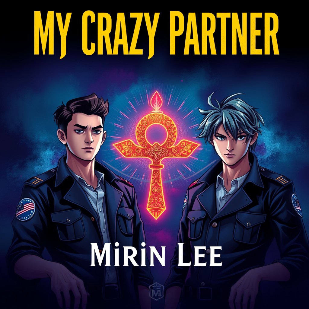 An engaging book cover design featuring the title "My Crazy Partner" prominently displayed at the top in dynamic, bold lettering, and the author's name, Mirin Lee, elegantly positioned at the bottom