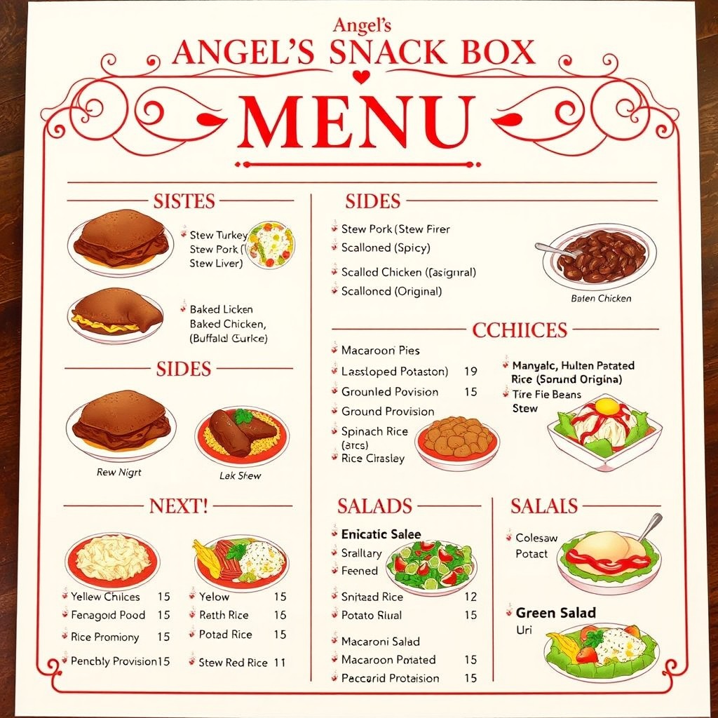 Delightful Dishes | Angel's Snack Box Menu