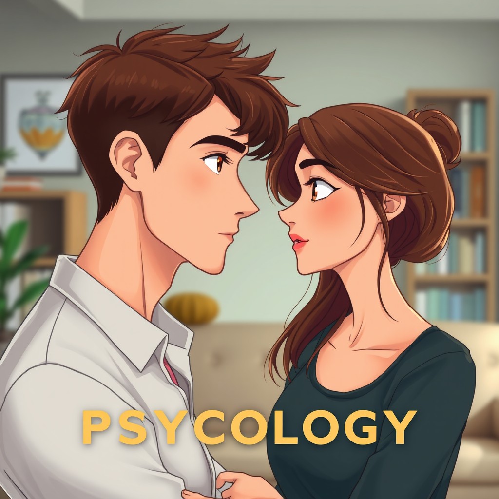 A romantic book cover featuring a young white man with brown hair and light eyes, gazing at a woman who is leaning against a blurred office wall