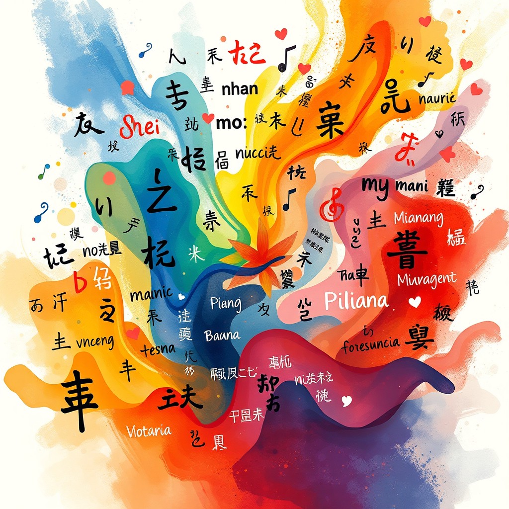 An abstract representation of language transformation, illustrating the beauty of linguistic diversity