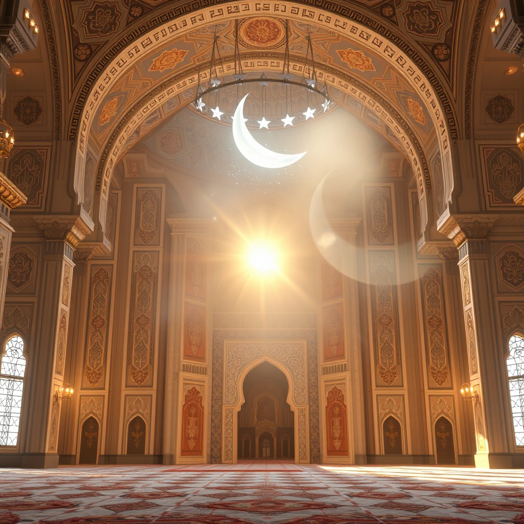 An artistic representation focused on the themes of peace and spirituality, symbolizing the ideals associated with the Prophet Muhammad