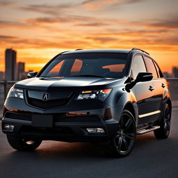 A 2011 black Acura MDX featuring a sleek and stylish triple black theme