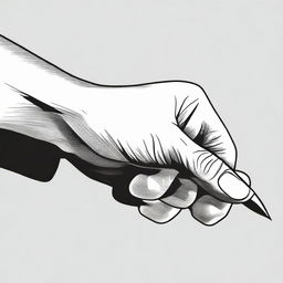 A realistic hand reaching forward to grab a pen, displayed in fine detail.