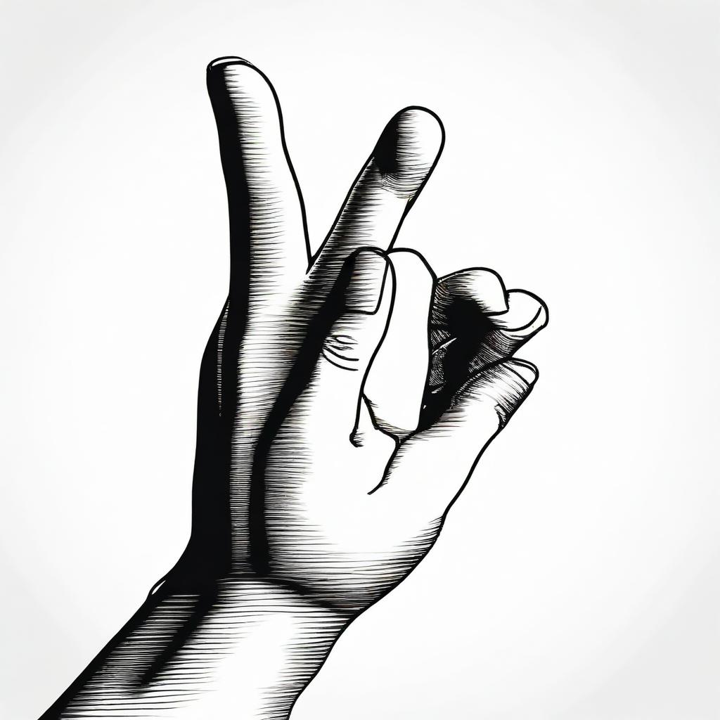 A realistic hand reaching forward to grab a pen, displayed in fine detail.