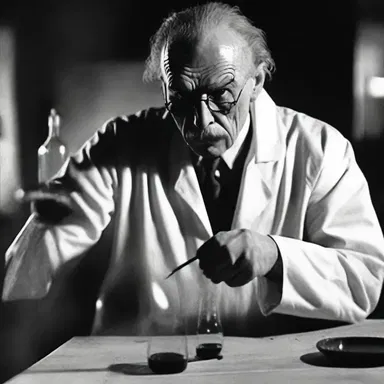 In the horror story, the mad scientist experimented on his victims, inoculating them with a serum that turned them into monsters.