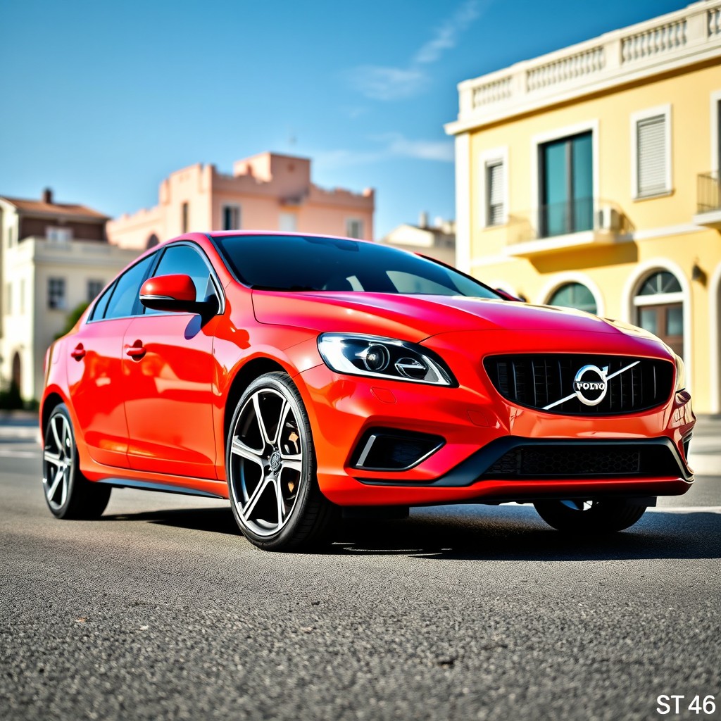 A striking Volvo S60 first generation in a vibrant color, model 613-46, parked elegantly