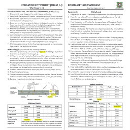 Detailed document titled 'Education City Project Phase-1 Package-1 A(i)' focusing on 'Road Work Method Statement'