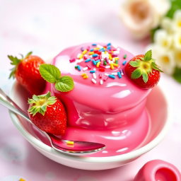 Dive into Delight: Vibrant Pink Pudding