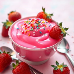 Dive into Delight: Vibrant Pink Pudding
