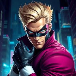 A captivating depiction of a male supervillain poised in a powerful stance