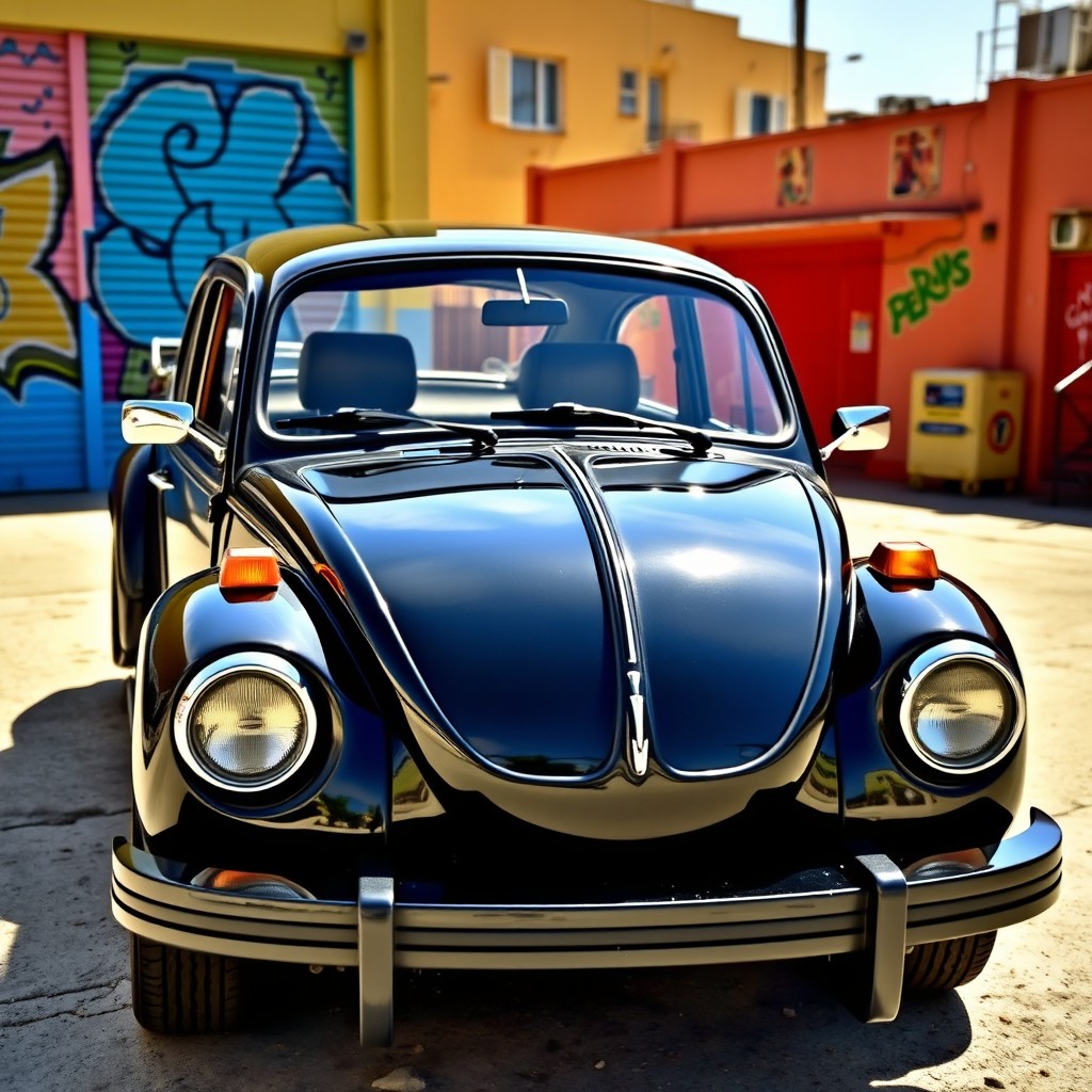 A classic 1978 VW Brasilia in glossy black, showcasing its iconic design