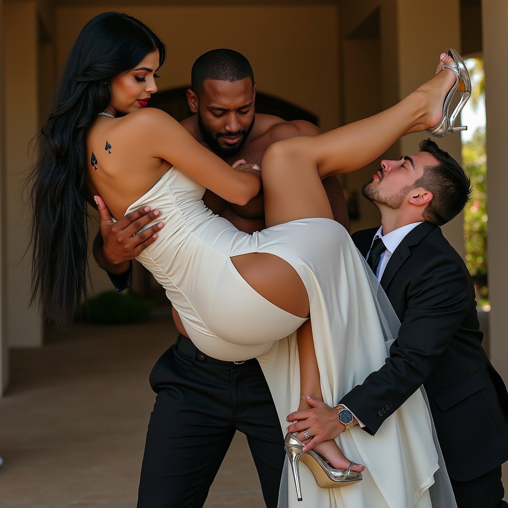 In an engaging and playful atmosphere, a light-skinned Mexican woman with wide hips, a robust physique, and thick legs captures attention