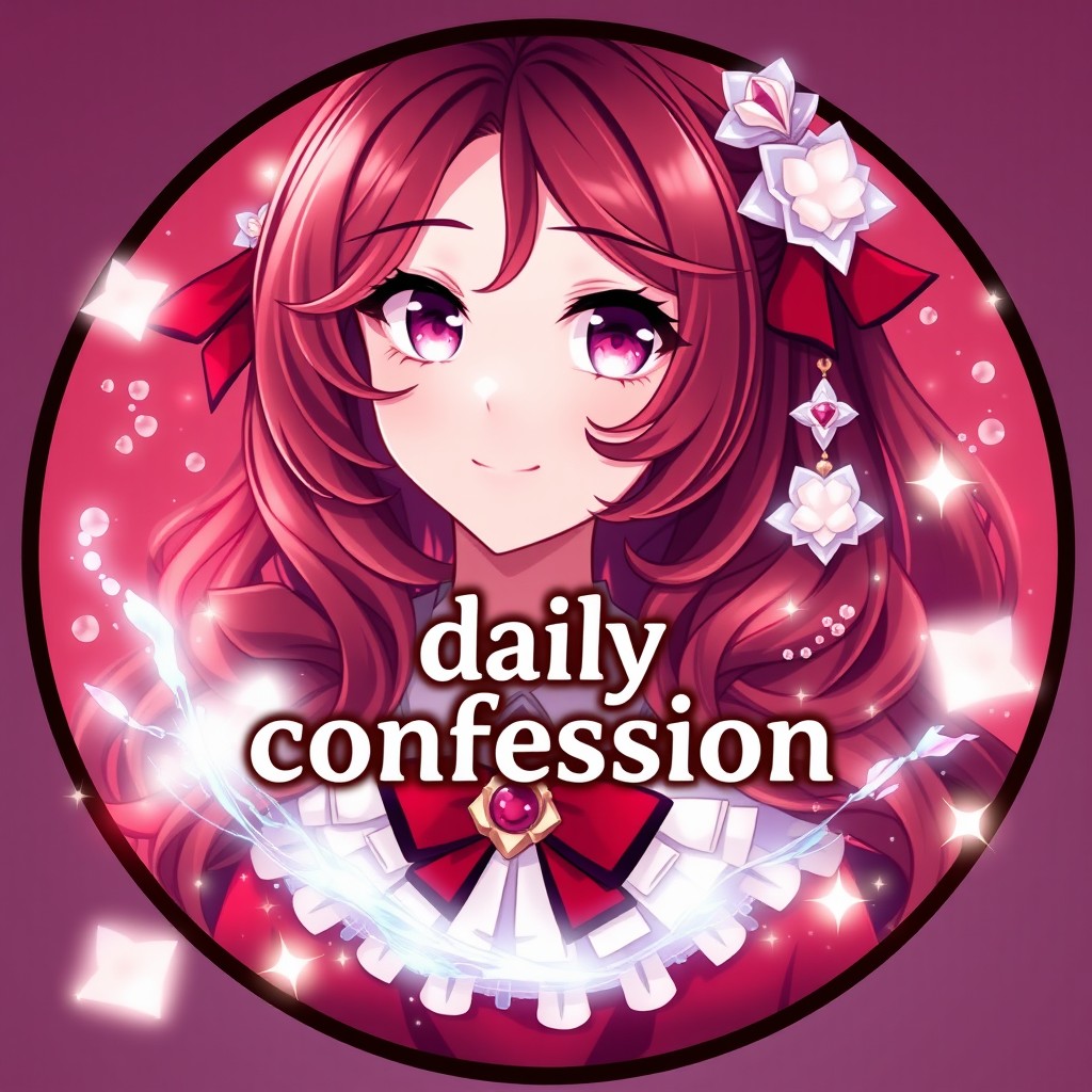 Anime avatar in a round shape featuring a feminine character inspired by a blend of Furina and Kokomi from Genshin Impact