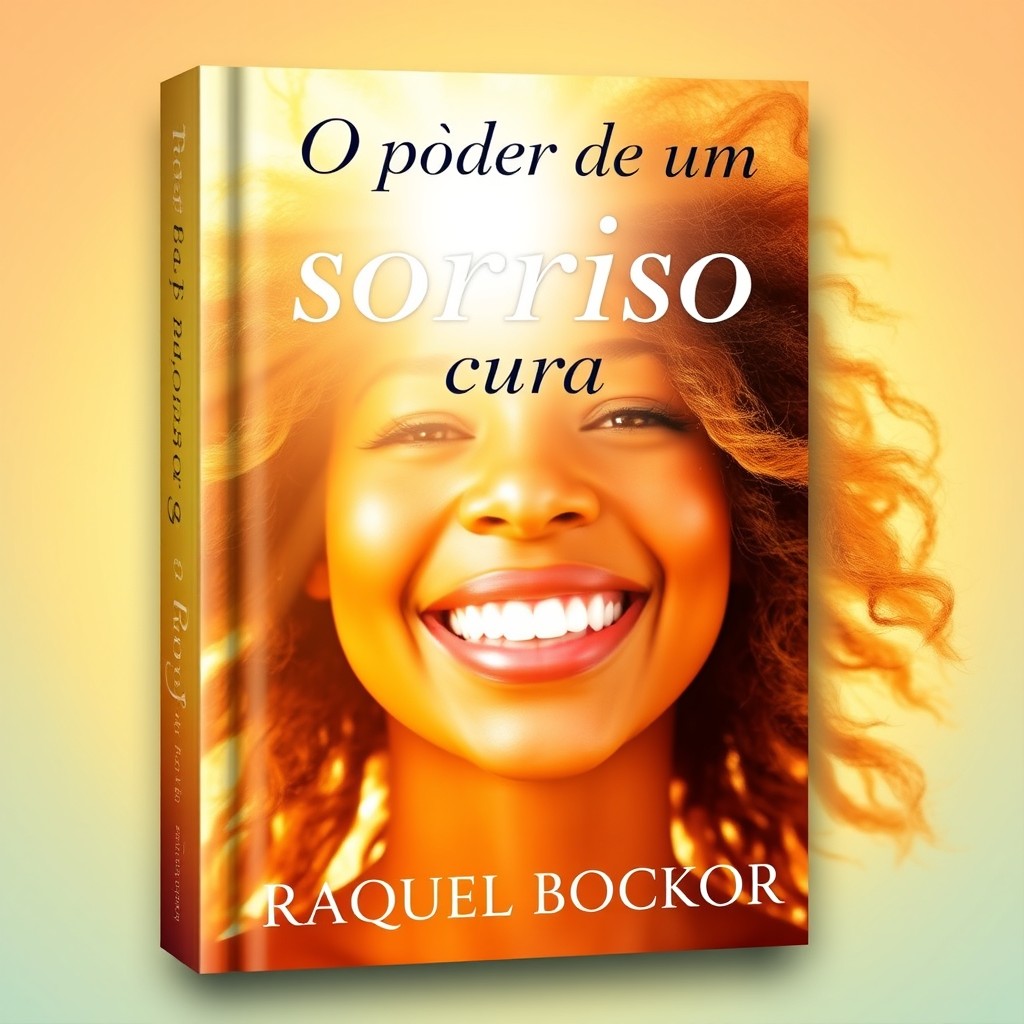 A captivating book cover design for 'O poder de um sorriso cura' by RAQUEL BOCKOR