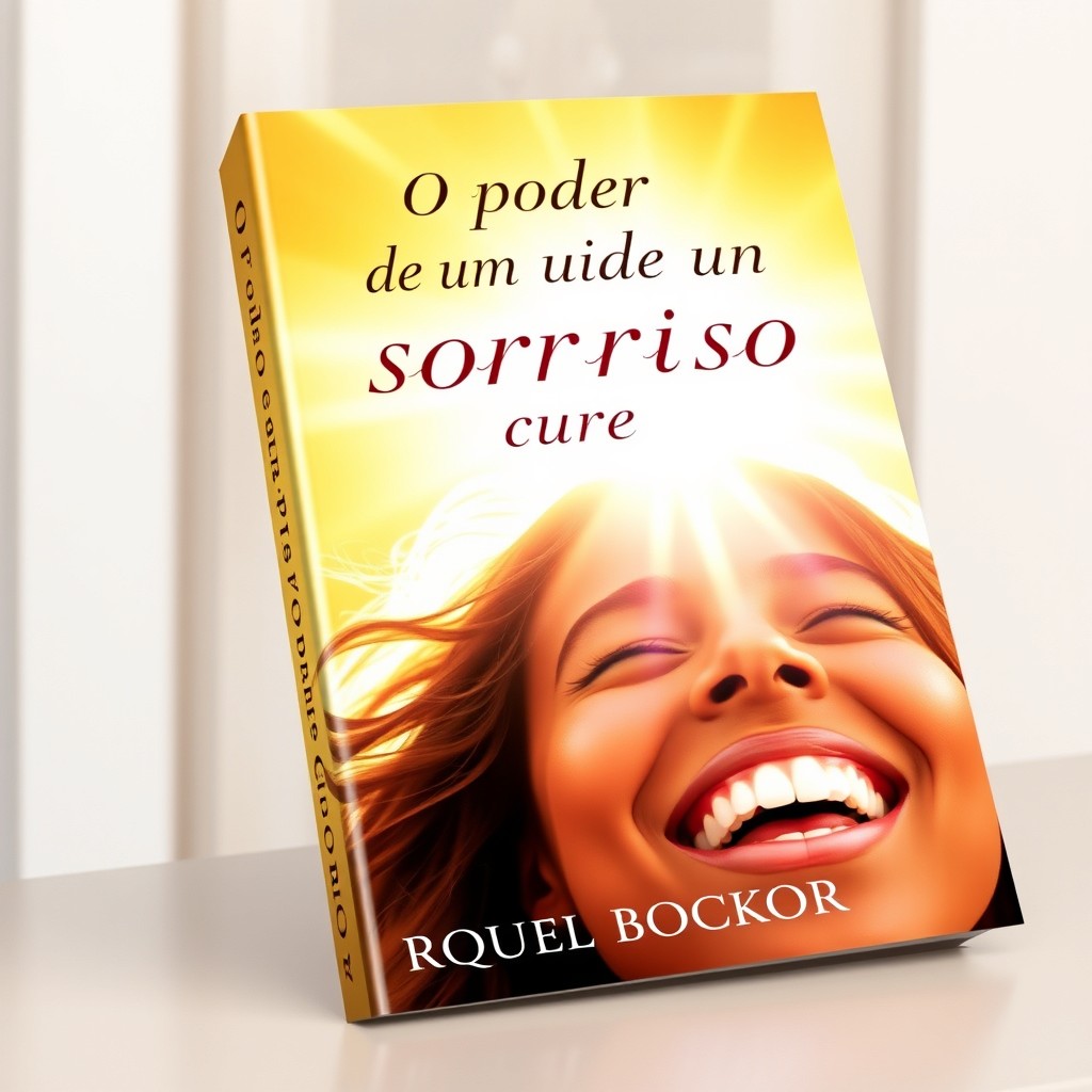 A captivating book cover design for 'O poder de um sorriso cura' by RAQUEL BOCKOR