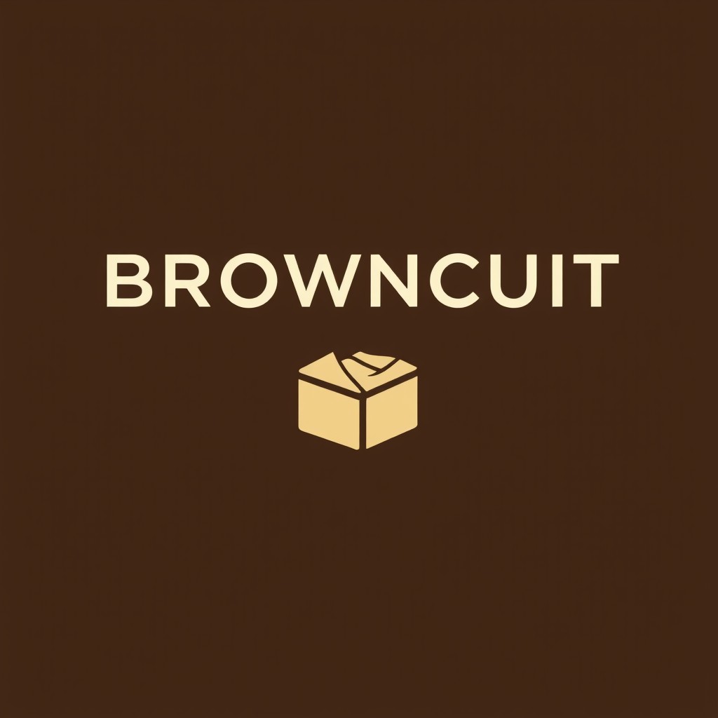 Logo design for a brand called 'BROWNCUIT', featuring modern and sleek typography that emphasizes the product name