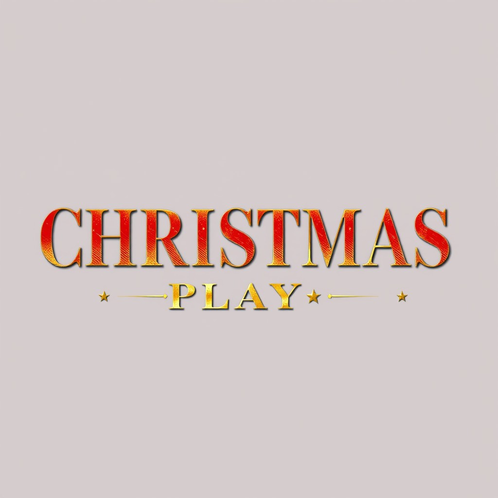 A classy film-style text design featuring the phrase 'CHRISTMAS PLAY' in a sophisticated serif typeface