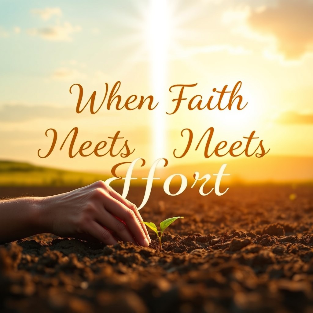 A visually striking graphic that embodies the inspirational phrase 'When Faith Meets Effort'