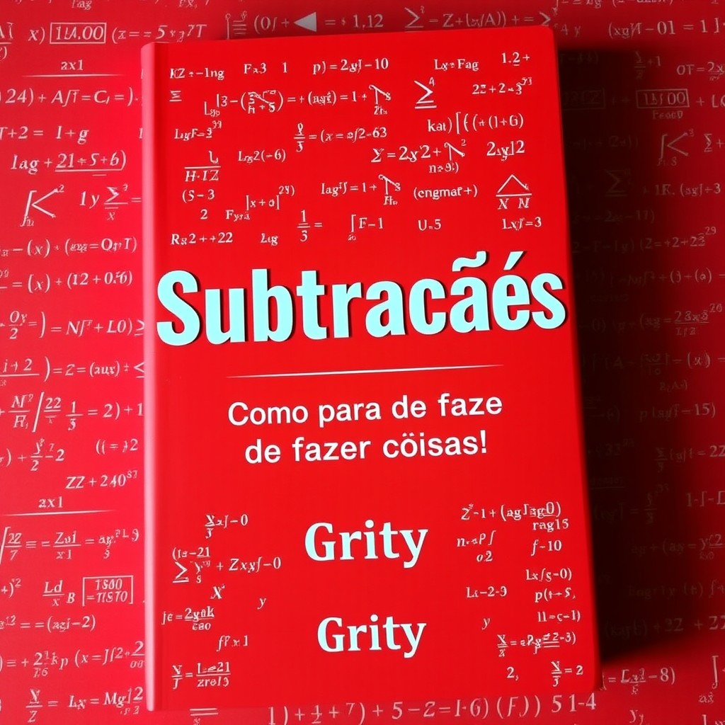 A vibrant red book cover adorned with a variety of mathematical equations as the background, creating a scholarly and stimulating environment