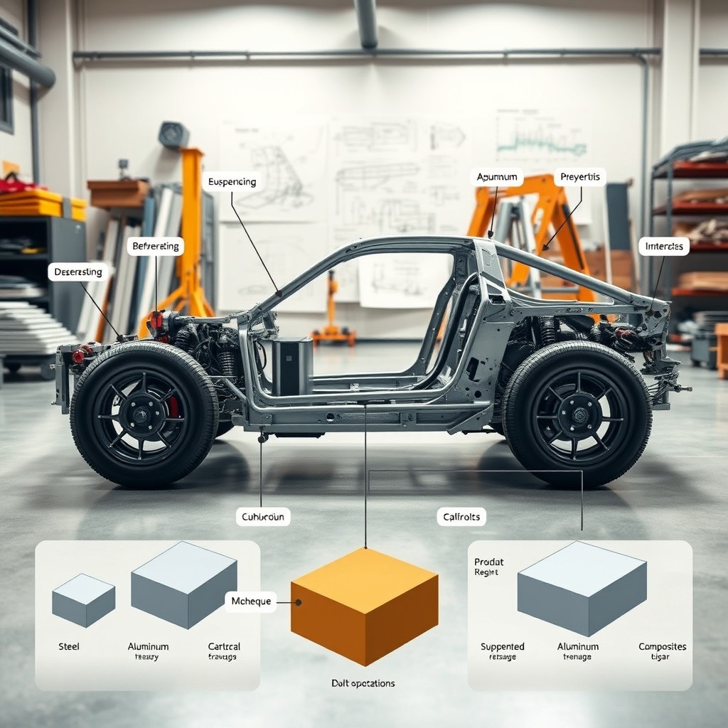 Detailed Car Chassis Illustration: Unveiling Design Materials