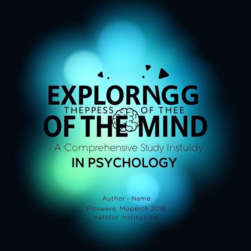 An engaging title page for a research paper on psychology, featuring visually striking elements associated with the field of psychology