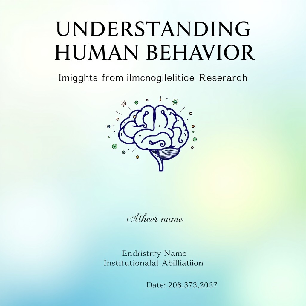 A professional and visually appealing front page for a research paper on psychology
