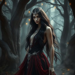 A captivating and powerful depiction of Lilith, the mythological figure known for her beauty and independence