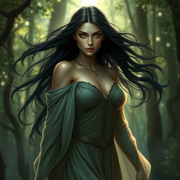 A striking portrayal of Lilith, depicted as a powerful and enchanting figure