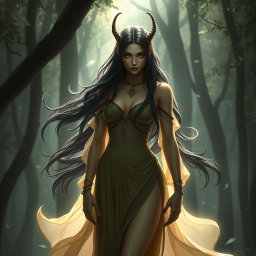 A striking portrayal of Lilith, depicted as a powerful and enchanting figure