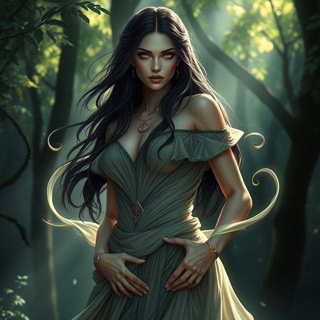 A striking portrayal of Lilith, depicted as a powerful and enchanting figure