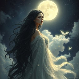 An artistic representation of Lilith as a celestial figure
