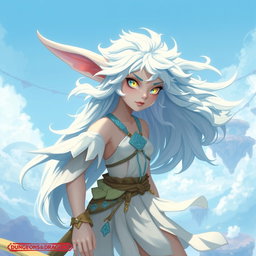 A Dungeons & Dragons character design for a Sylph, a mystical air elemental being