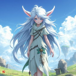 A Dungeons & Dragons character design for a Sylph, a mystical air elemental being