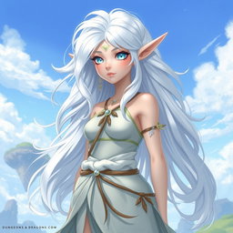 A Dungeons & Dragons character design for a Sylph, a mystical air elemental being