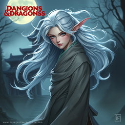 A Dungeons & Dragons character design for a Sylph Monk of the Way of Shadows