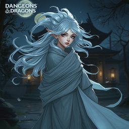 A Dungeons & Dragons character design for a Sylph Monk of the Way of Shadows