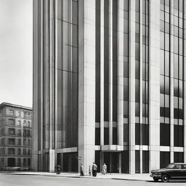 The modern skyscraper was designed with a dual-lane elevator system to efficiently transport people between floors.