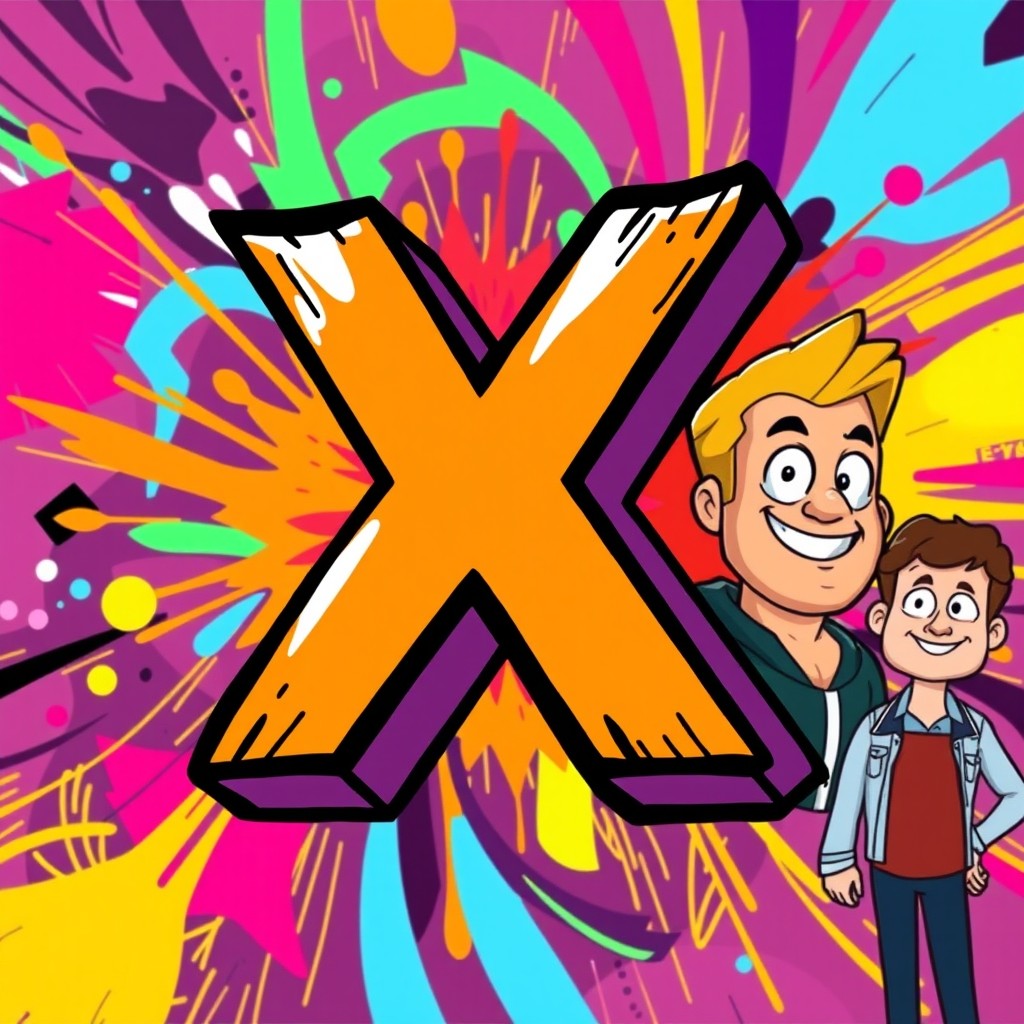 A vibrant and eye-catching thumbnail featuring a large, bold letter 'X' prominently displayed in the center