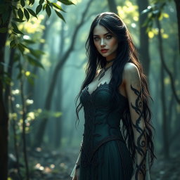 A captivating depiction of Lilith, reminiscent of the first image provided, showcasing her striking beauty and allure