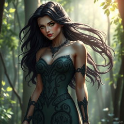 A captivating depiction of Lilith, reminiscent of the first image provided, showcasing her striking beauty and allure