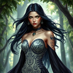 A captivating depiction of Lilith, reminiscent of the first image provided, showcasing her striking beauty and allure