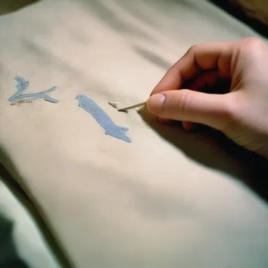 In the movie about a fashion designer, the tailor's chalk was shown being used to mark the measurements on the fabric.