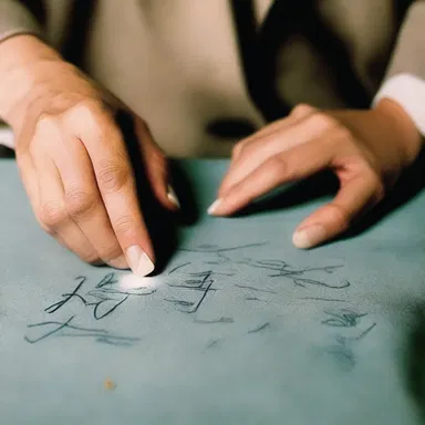 In the movie about a fashion designer, the tailor's chalk was shown being used to mark the measurements on the fabric.