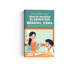 An engaging book cover design for 'Guru Bahagia sebagai Prediktor Kesehatan Mental Siswa: Kajian Teoritis dan Empiris di Sekolah dan Madrasah'