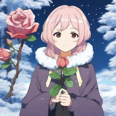 In the anime series, the main character finds a mysterious winter rose that grants special powers.