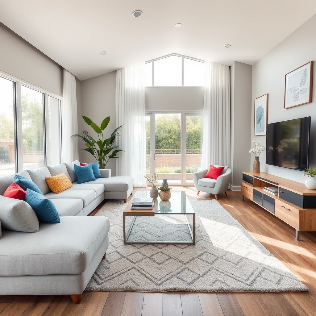 A beautifully redesigned living room showcasing modern aesthetics and comfort