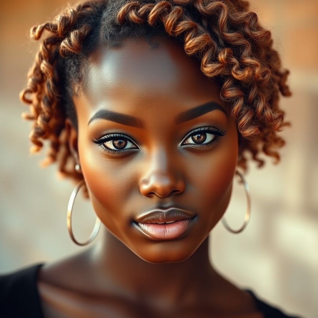 Celebrate Beauty: Realistic Portrait of a Young Black Woman