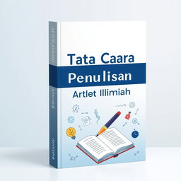 A professional book cover design featuring the title "Tata Cara Penulisan Artikel Ilmiah" prominently displayed